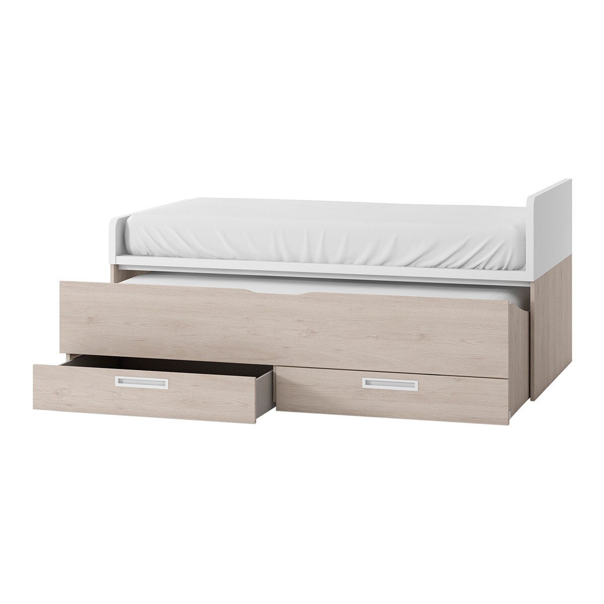 Cama nido con 2 cajones y costado derecho alto Mio El Corte Inglés - Blanco / Arena Blanco / Arena-2