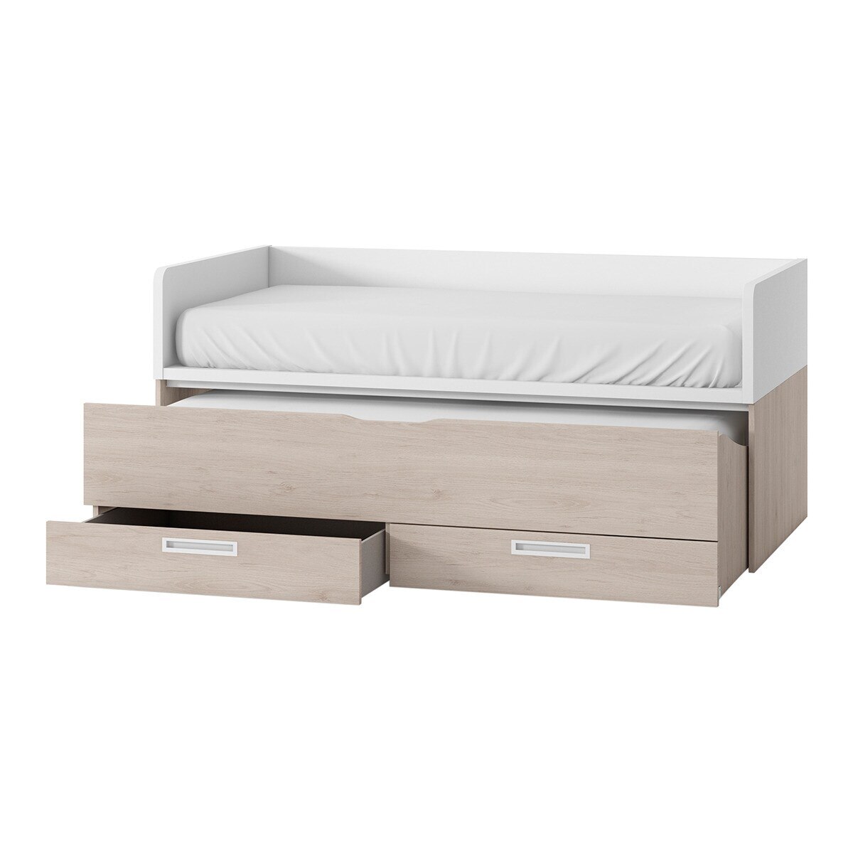 Cama nido con 2 cajones y costados altos Mio El Corte Inglés - Blanco / Arena Blanco / Arena-2