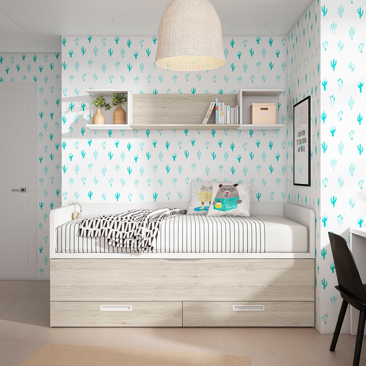 Cama nido con 2 cajones y costados altos Mio El Corte Inglés - Blanco / Arena Blanco / Arena-5