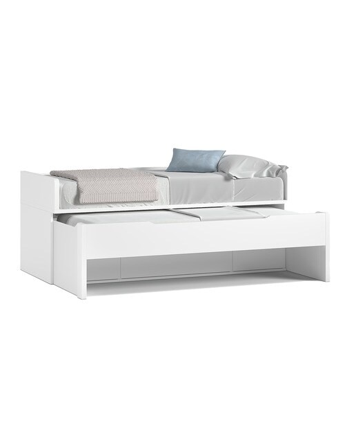 Imagen 3 de Cama nido oculto con 3 cajones y cabeceros bajos Robin El Corte Inglés - Blanco Blanco