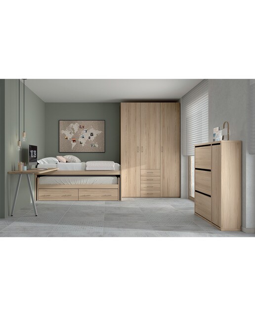 Imagen 2 de Cama nido con 2 cajones y costado derecho alto Noel El Corte Inglés - Abedul - Ámbar Abedul - Ámbar