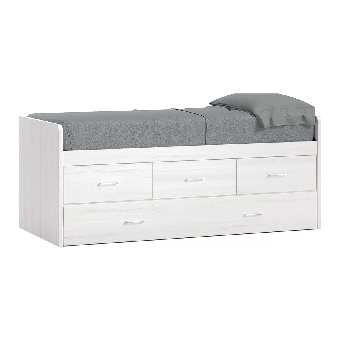 Cama com Gavetão e 3 Gavetas Noel Pedra - Giz-1