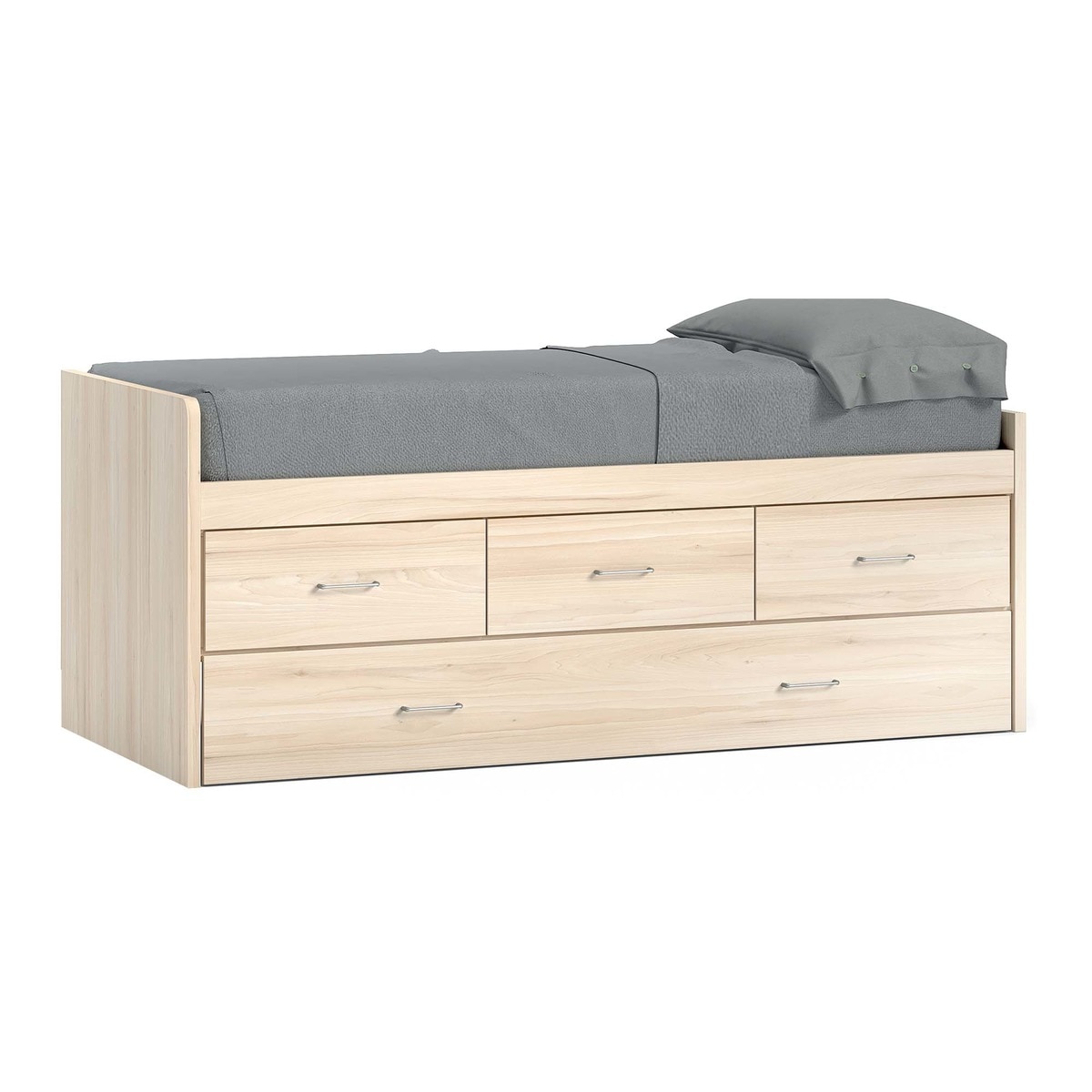 Imagen 1 de Cama nido oculto con 3 cajones y brazo izquierdo alto Noel El Corte Inglés - Abedul - Ámbar Abedul - Ámbar