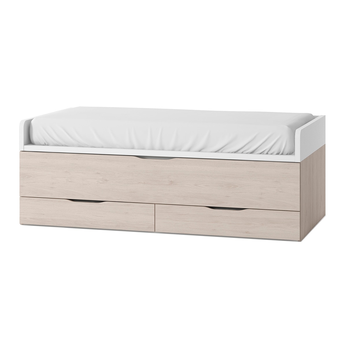 Cama nido con 2 cajones con rebaje y costados bajos Mio El Corte Inglés - Arena / Blanco Arena / Blanco-1