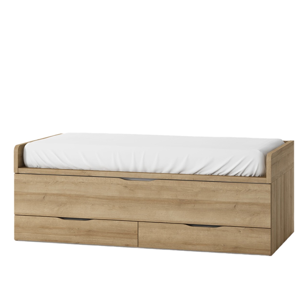 Imagem 0 de Cama com Gavetão e 2 Gavetas Rebaixadas e Encosto Baixo Mio
