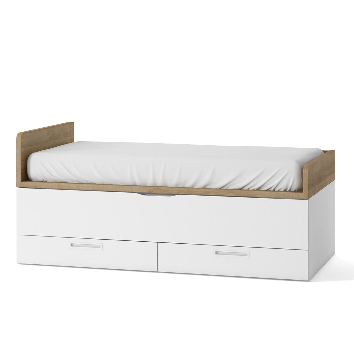 Cama nido con 2 cajones y costado izquierdo alto Mio El Corte Inglés - Canela / Blanco Canela / Blanco-1