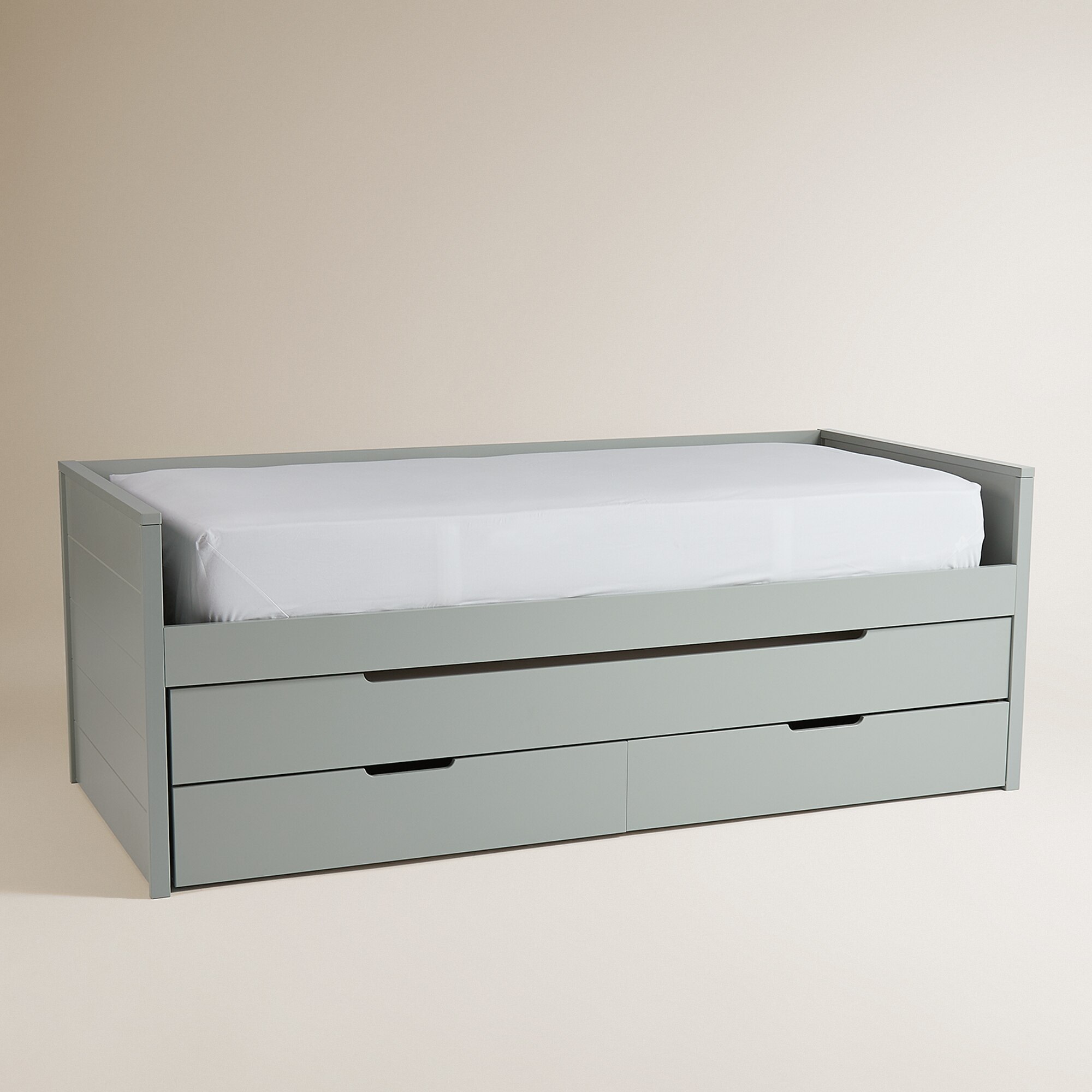 Cama Compacta com Gavetão e 2 Gavetas Verde-2
