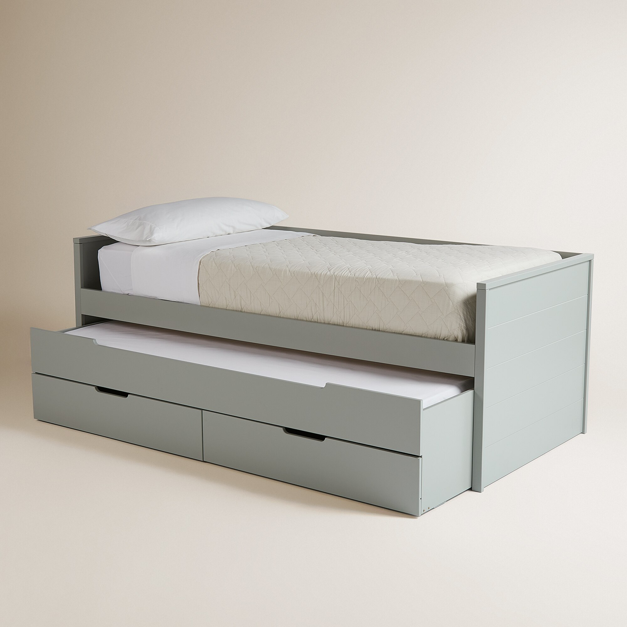 Cama Compacta com Gavetão e 2 Gavetas Verde-4