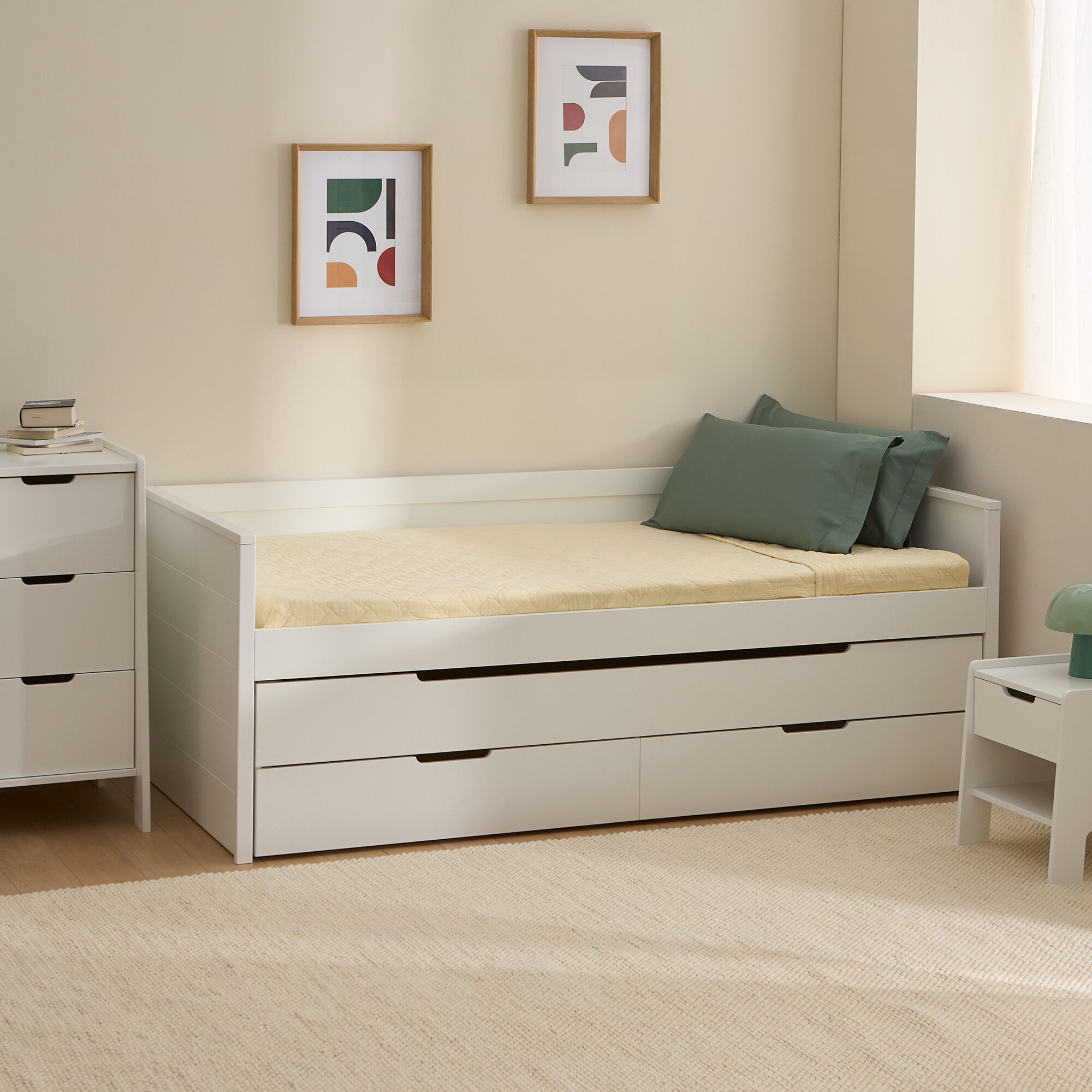 Imagem 0 de Cama Compacta com Gavetão e 2 Gavetas