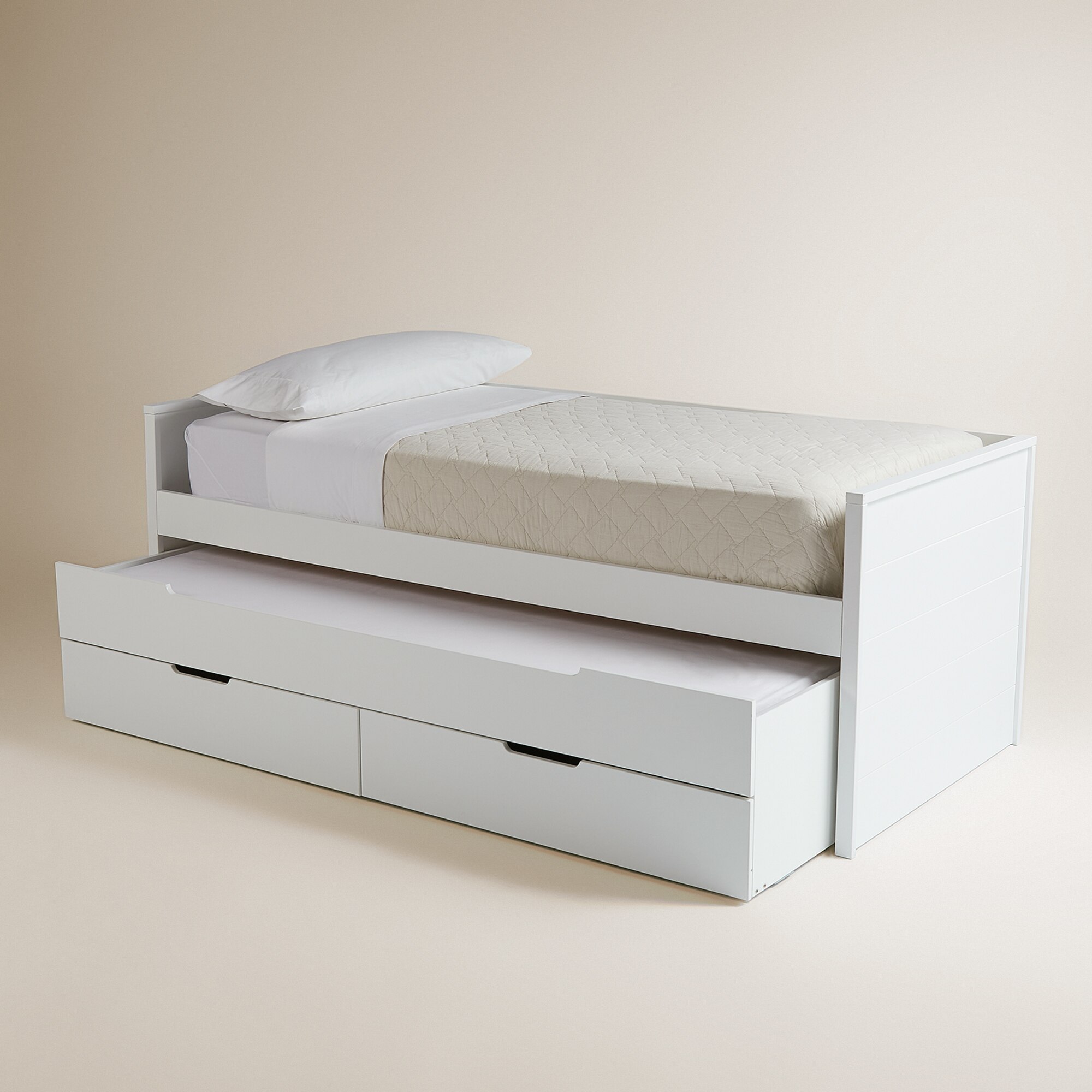 Cama Compacta com Gavetão e 2 Gavetas Branco-4