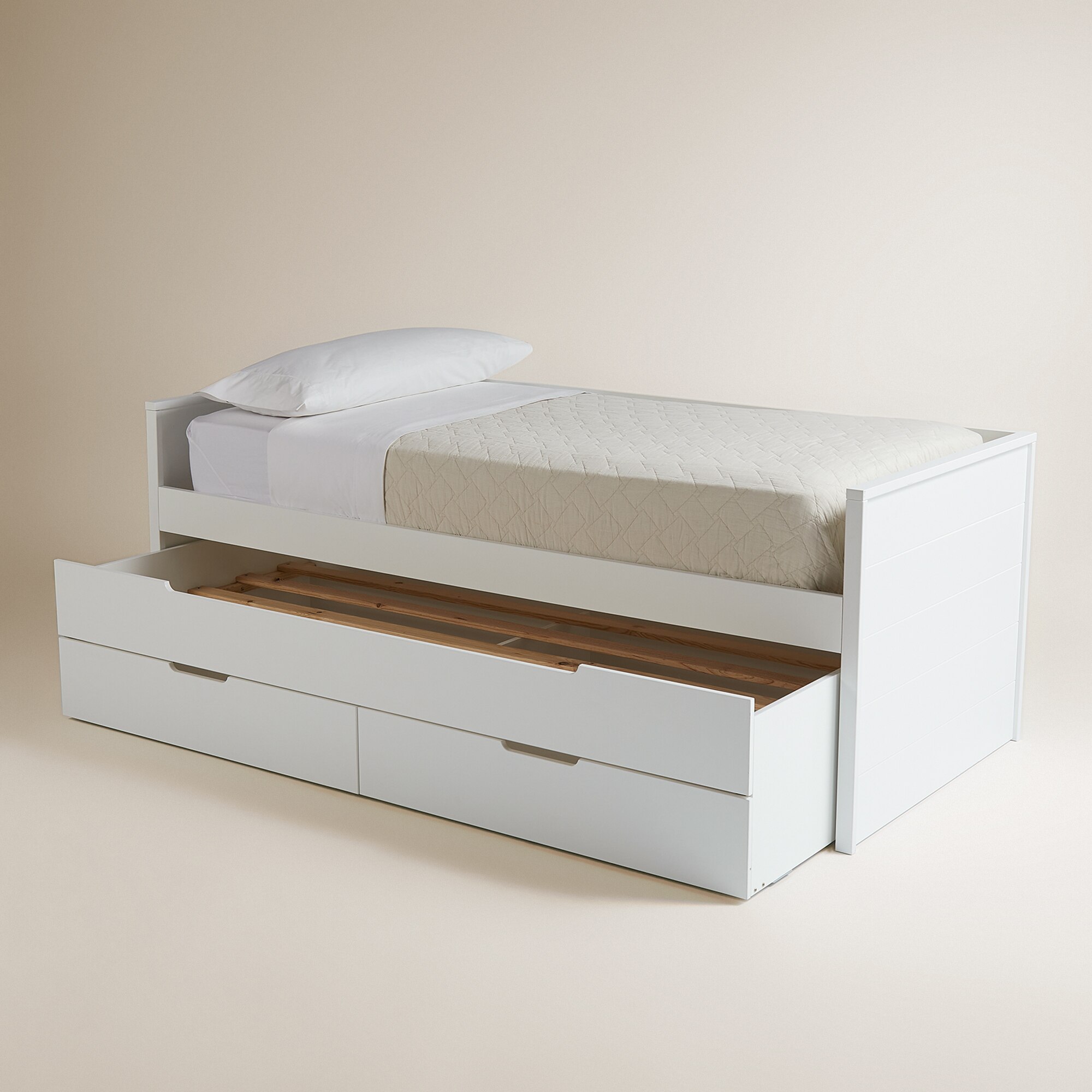 Cama Compacta com Gavetão e 2 Gavetas Branco-5