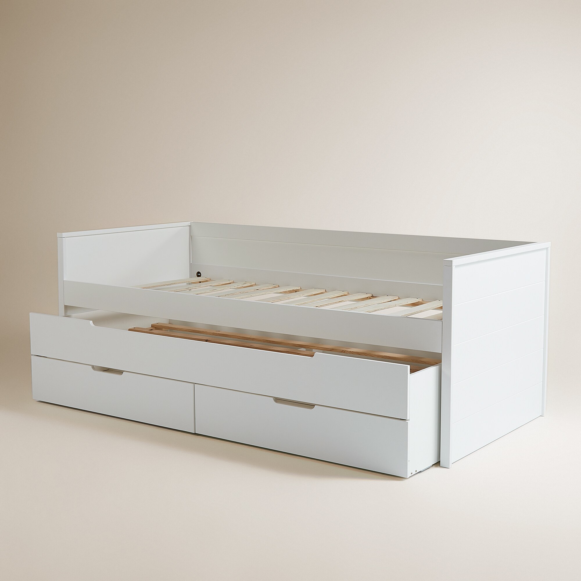 Cama Compacta com Gavetão e 2 Gavetas Branco-6