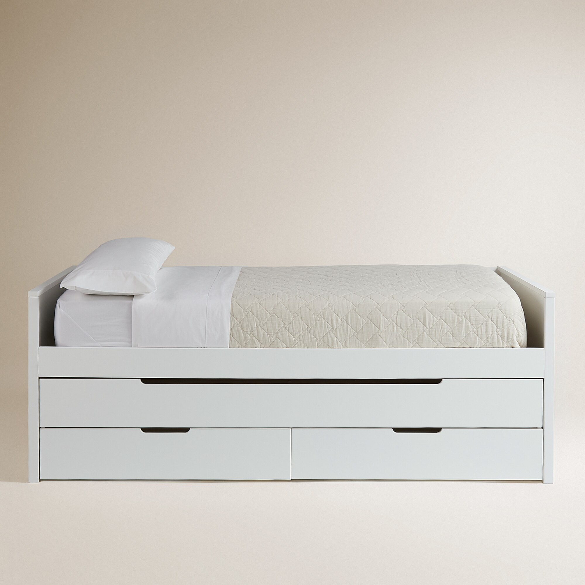 Cama Compacta com Gavetão e 2 Gavetas Branco-7