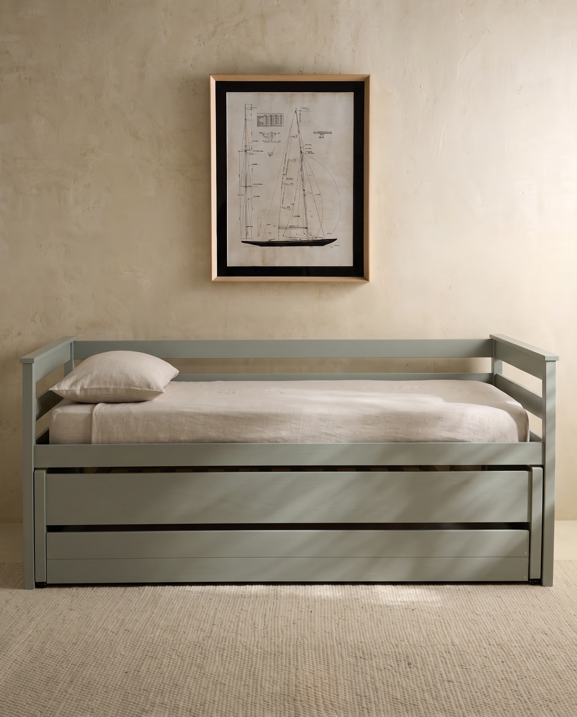 Cama nido con cajones Andrea - Verde Cama de 90 cm Verde-1