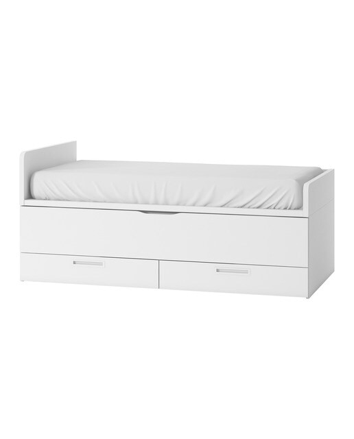 Quarto Juvenil 2 Camas com 2 Gavetas e Encosto Esquerdo Alto Mio - Branco 2
