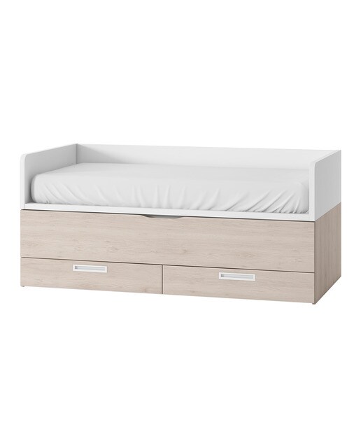 Quarto Juvenil 2 Camas com 2 Gavetas e Encostos Altos em 2 Cores Mio 2