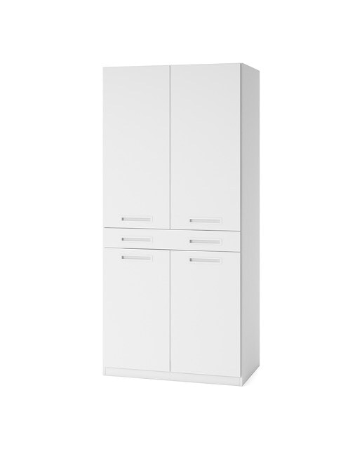 Quarto Juvenil 2 Camas com 2 Gavetas e Armário com 4 Portas Mio 3