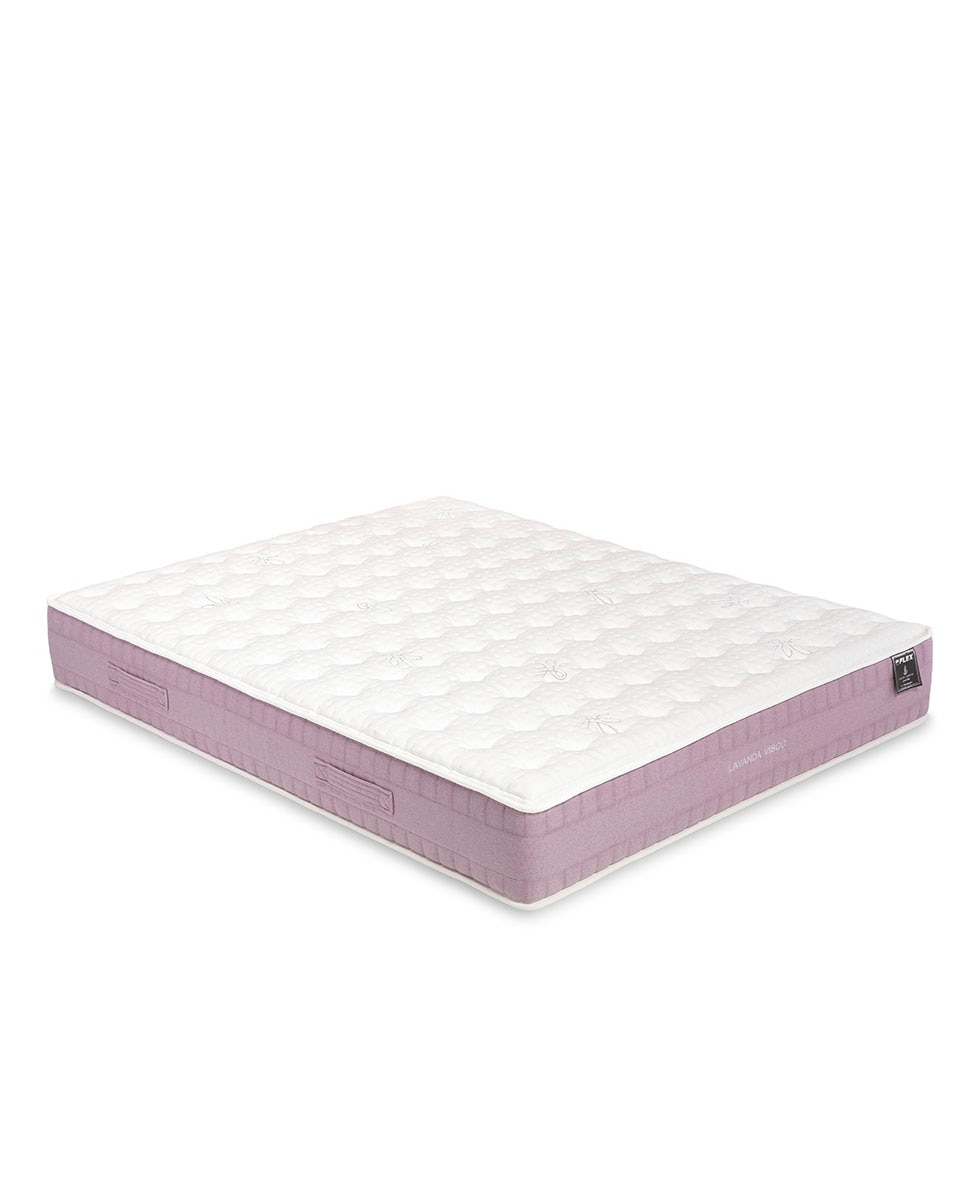 Colchón de HR + viscoelástica Lavanda Visco Flex Blanco Cama 80 x 190 cm Blanco-1