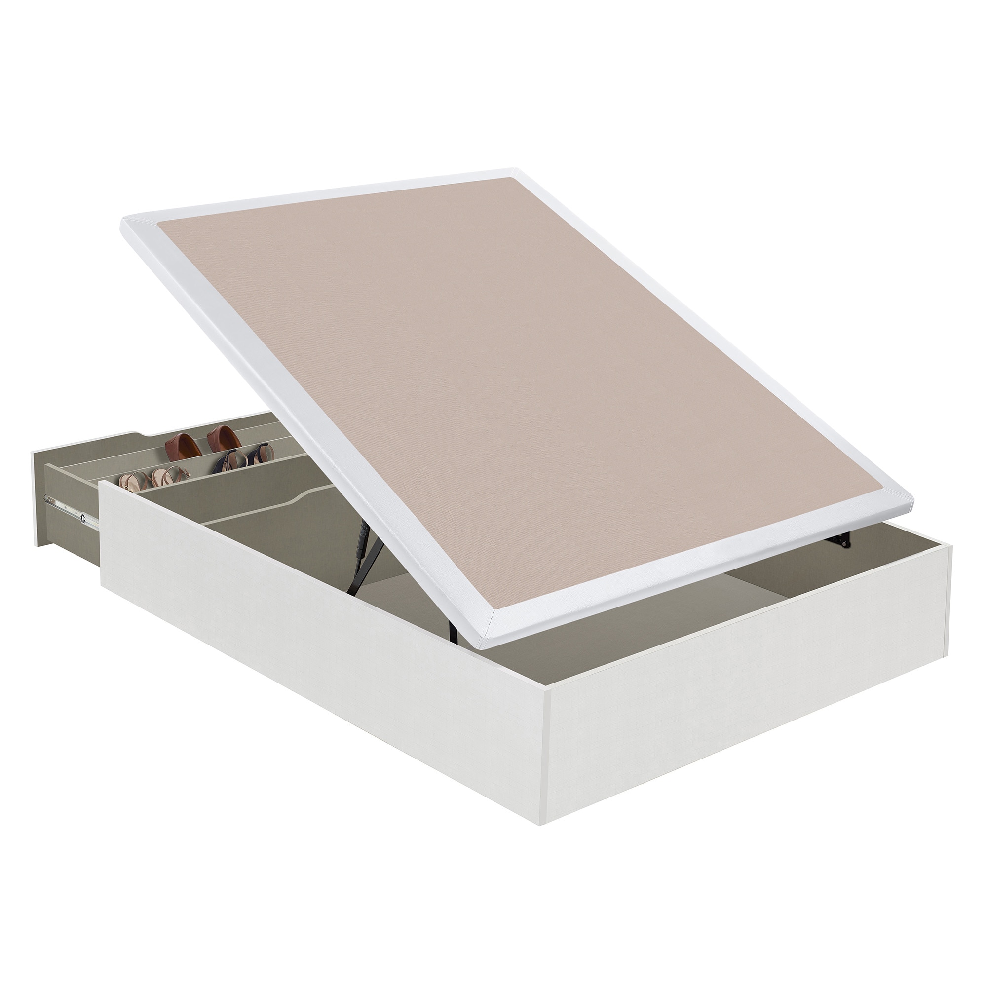 Canapé abatible con zapatero 25 Flex - Blanco Cama 90 x 190 cm Blanco-2