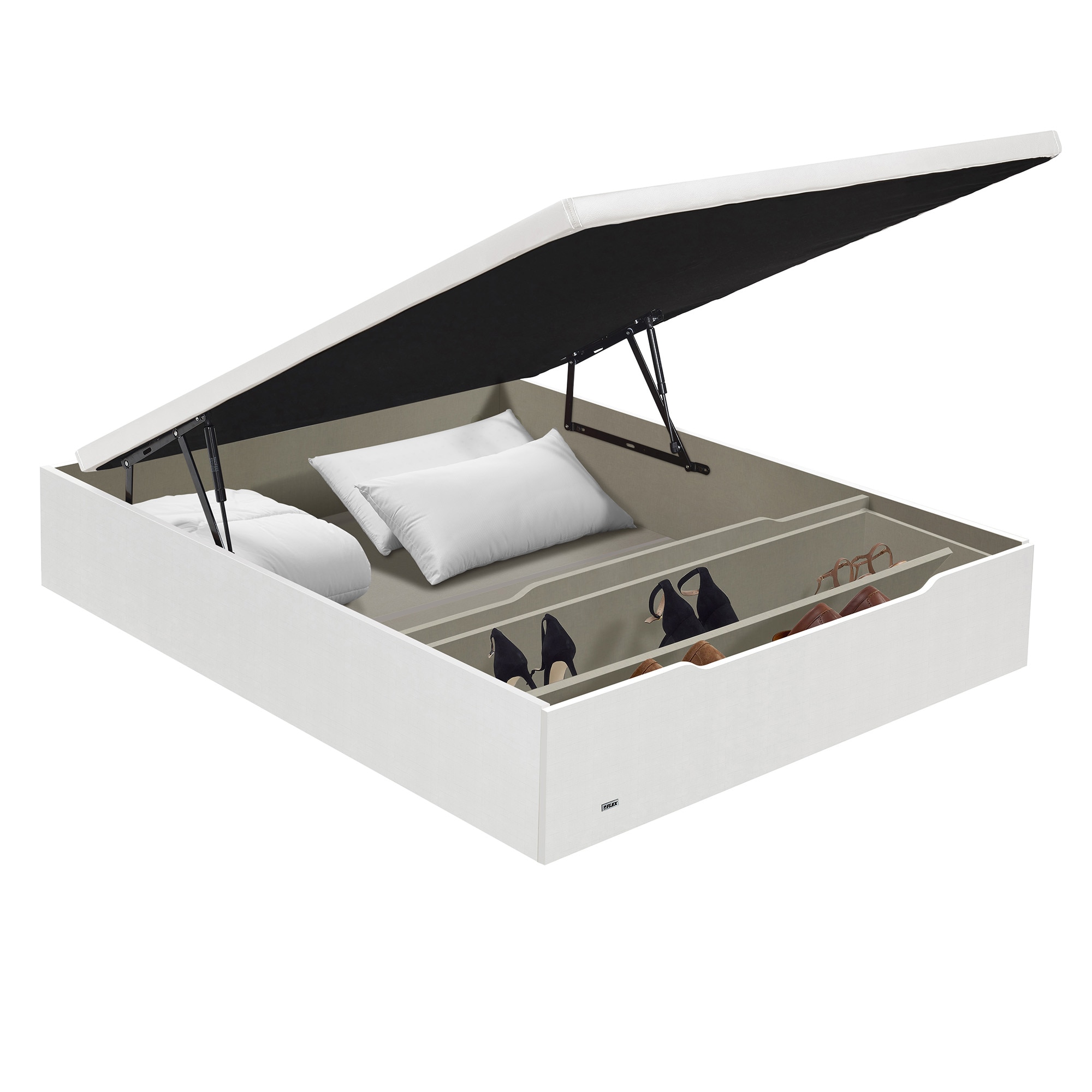 Canapé abatible con zapatero 25 Flex - Blanco Cama 90 x 190 cm Blanco-6