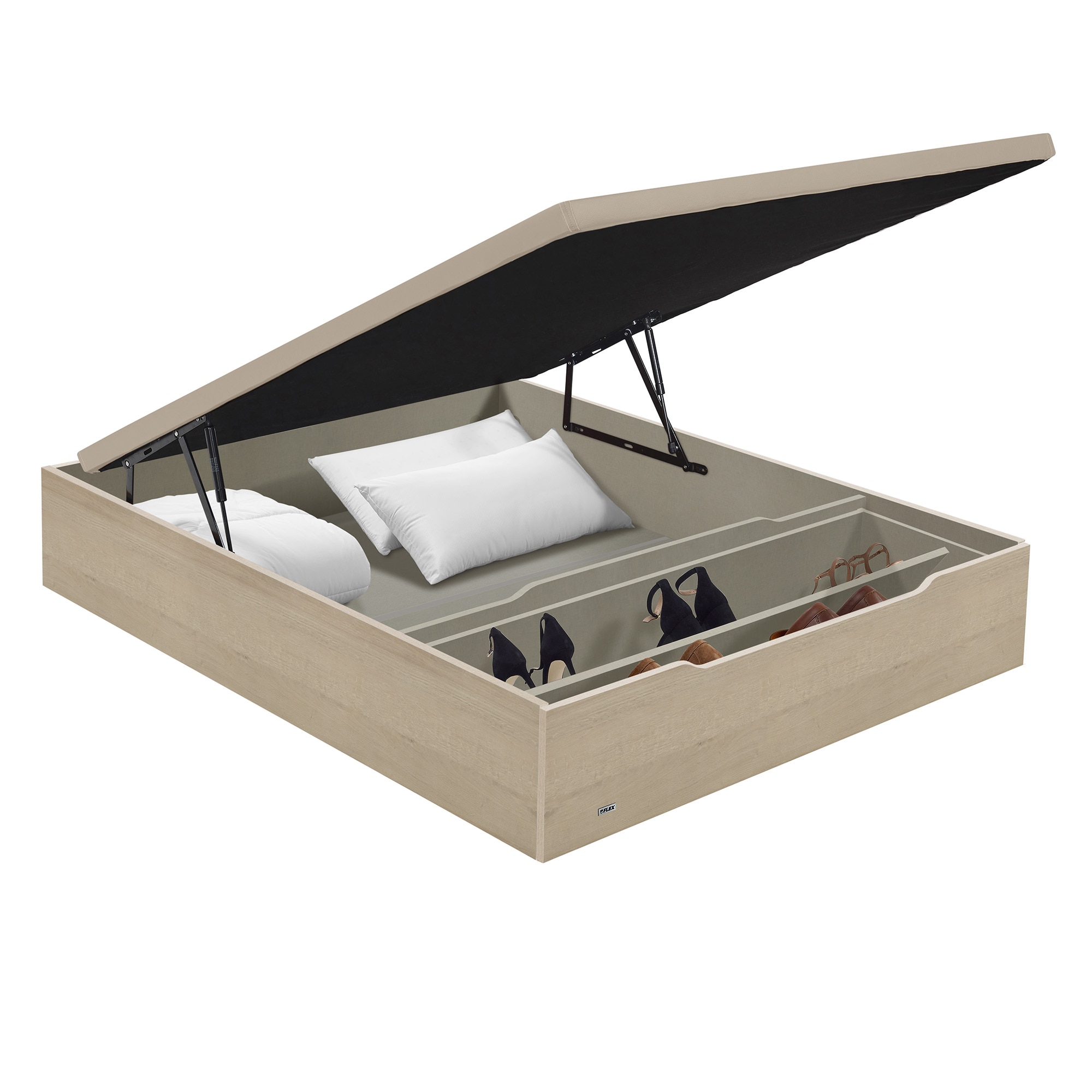 Imagen 6 de Canapé abatible con zapatero 25 Flex - Natural Cama 90 x 190 cm Natural