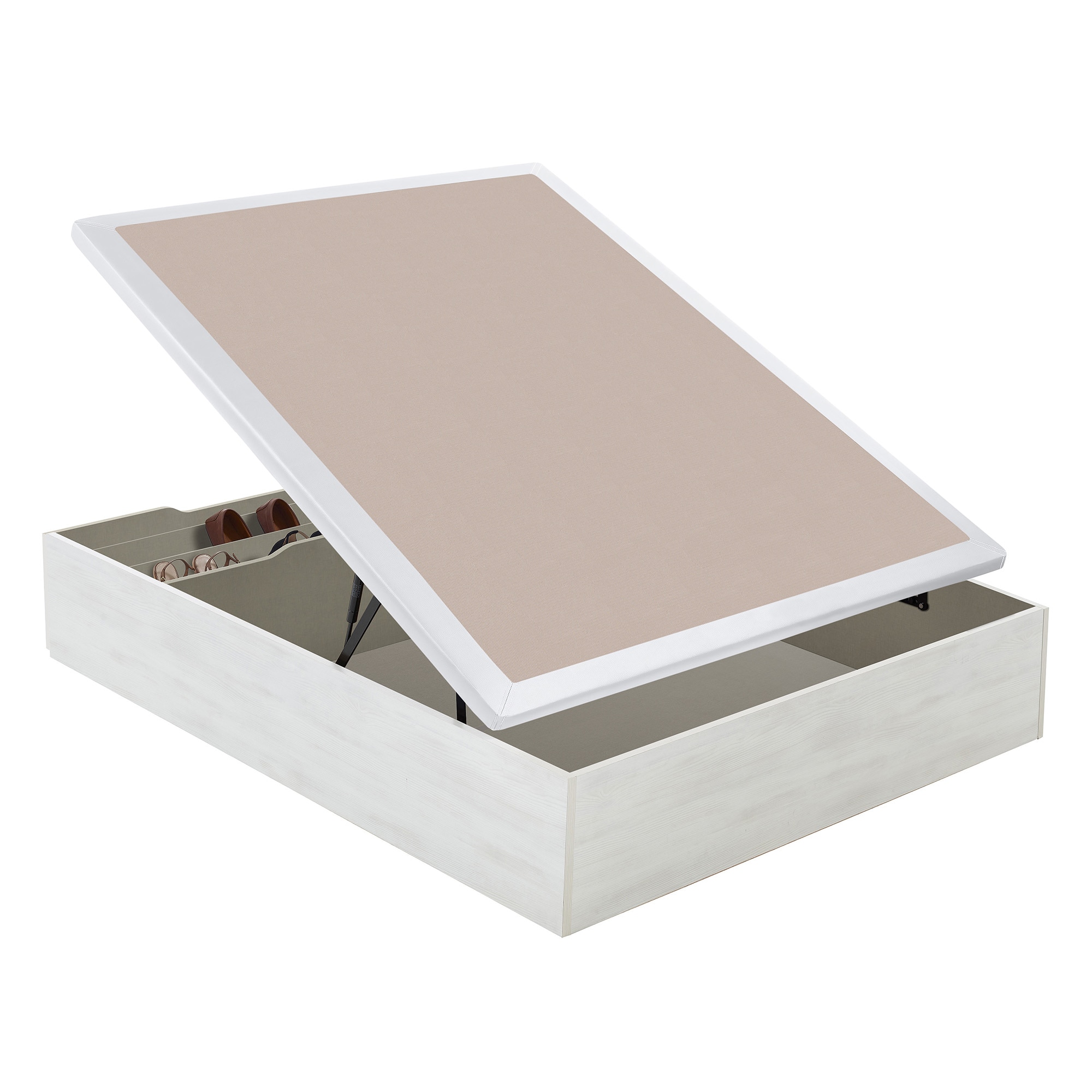 Canapé abatible con zapatero 25 Flex - Blanco veteado Cama 90 x 190 cm Blanco veteado-3