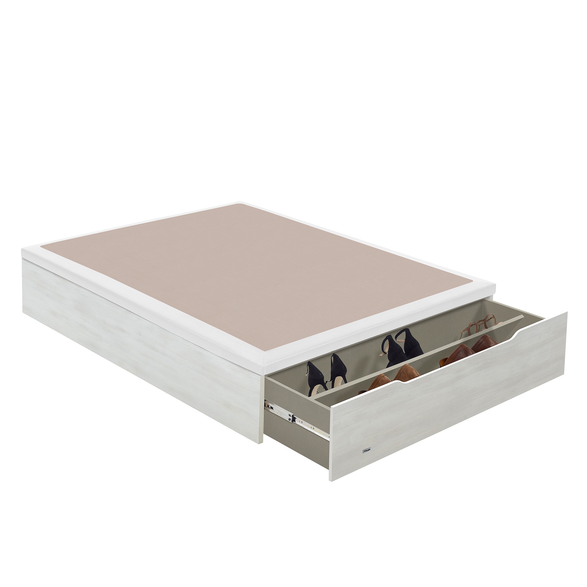 Canapé abatible con zapatero 25 Flex - Blanco veteado Cama 90 x 190 cm Blanco veteado-4