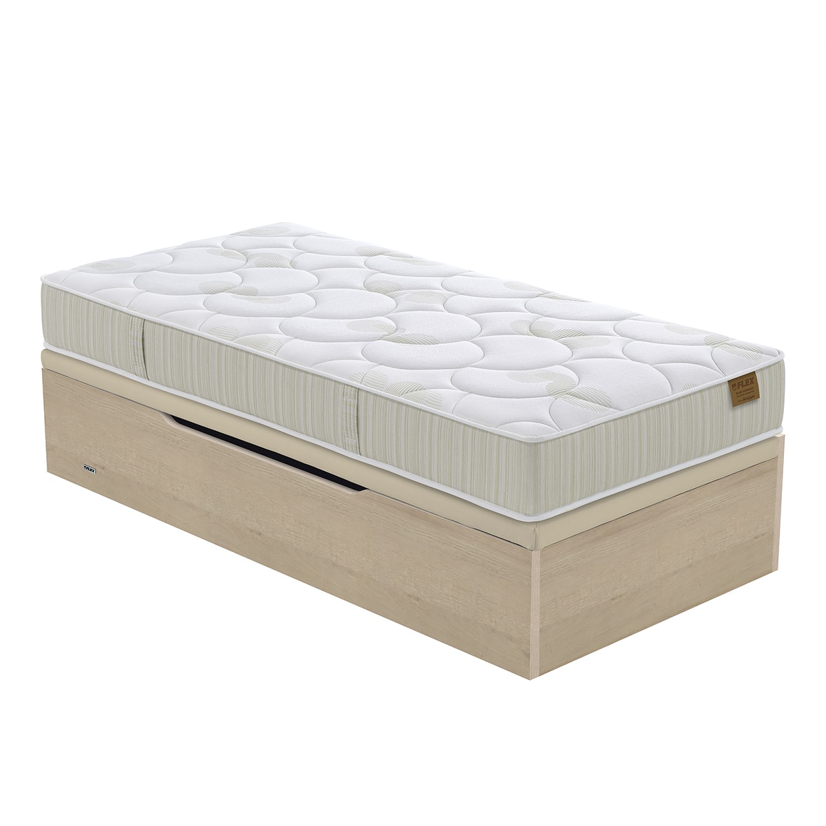 Conjunto colchón muelles continuos Chelsea + canapé apertura Lateral Flex - Natural Cama 105 x 190 cm Natural-2