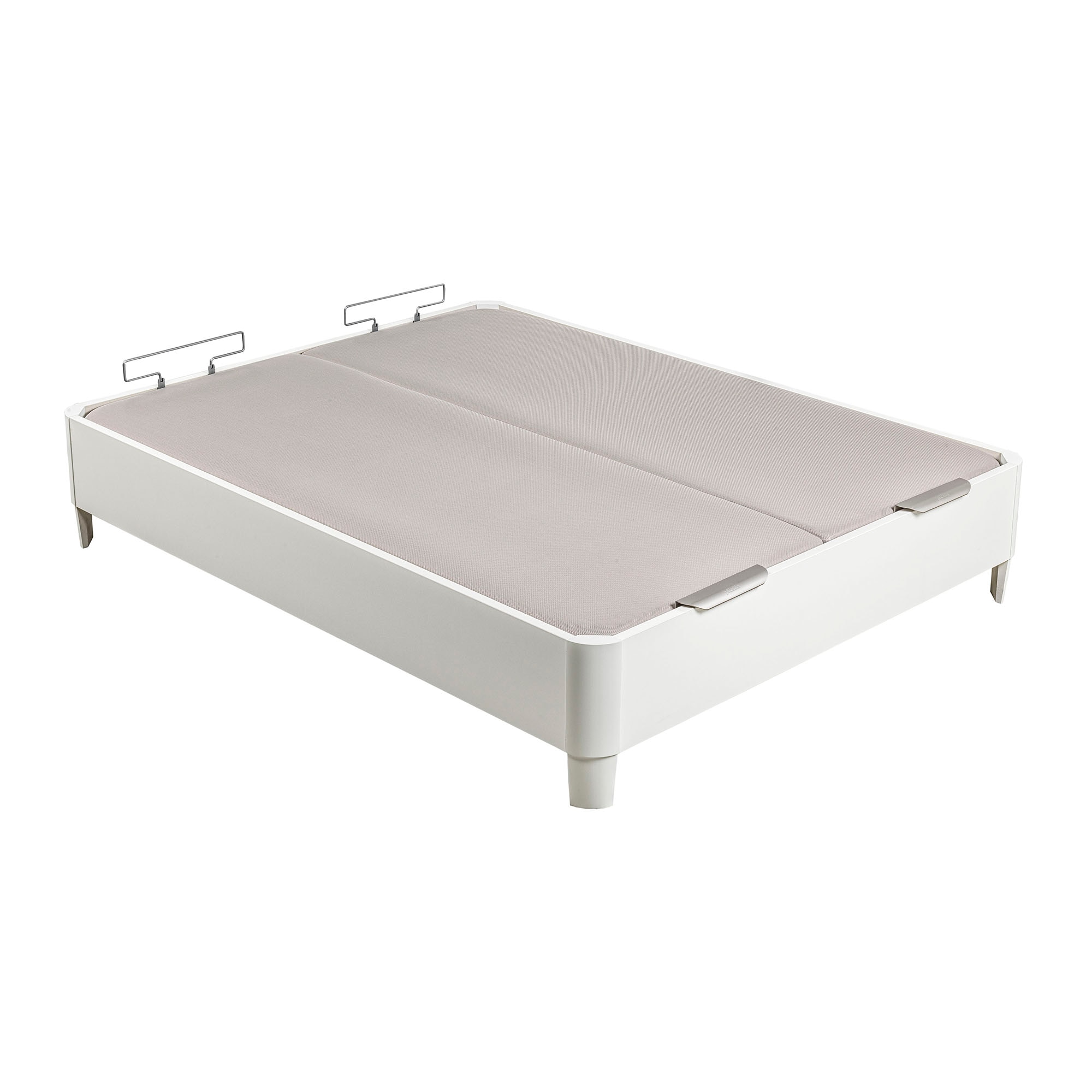 Canapé abatible de madera con 2 tapas y patas Design 2T Pikolin - Blanco Cama 150 x 200 cm Blanco-2