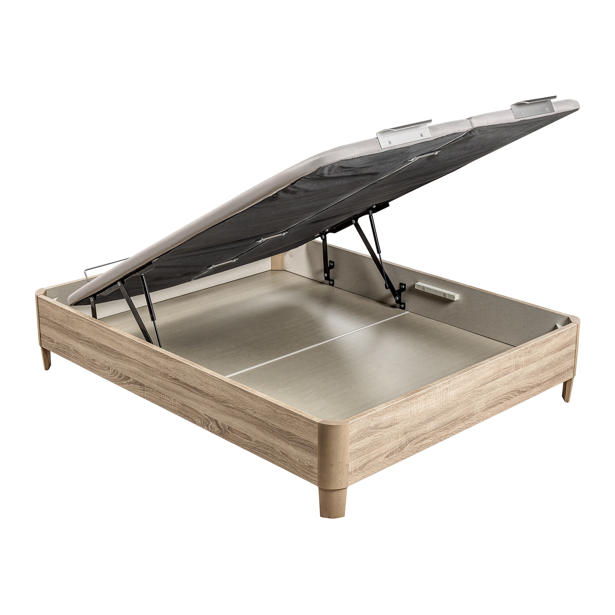 Canapé abatible de madera con 2 tapas y patas Design 2T Pikolin - Natural Cama 150 x 200 cm Natural-1