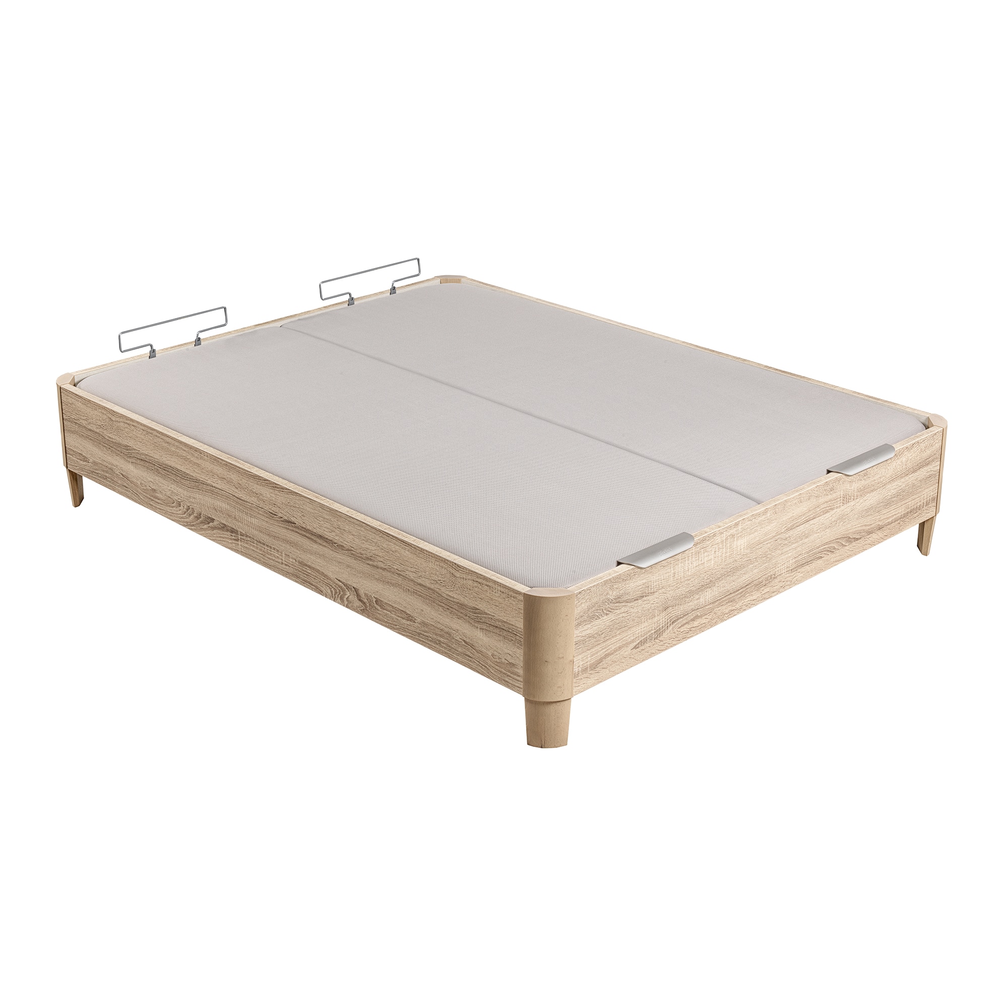 Canapé abatible de madera con 2 tapas y patas Design 2T Pikolin - Natural Cama 150 x 200 cm Natural-2