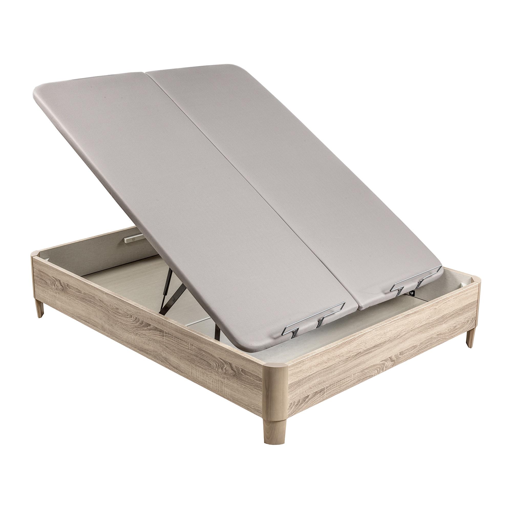 Canapé abatible de madera con 2 tapas y patas Design 2T Pikolin - Natural Cama 150 x 200 cm Natural-3