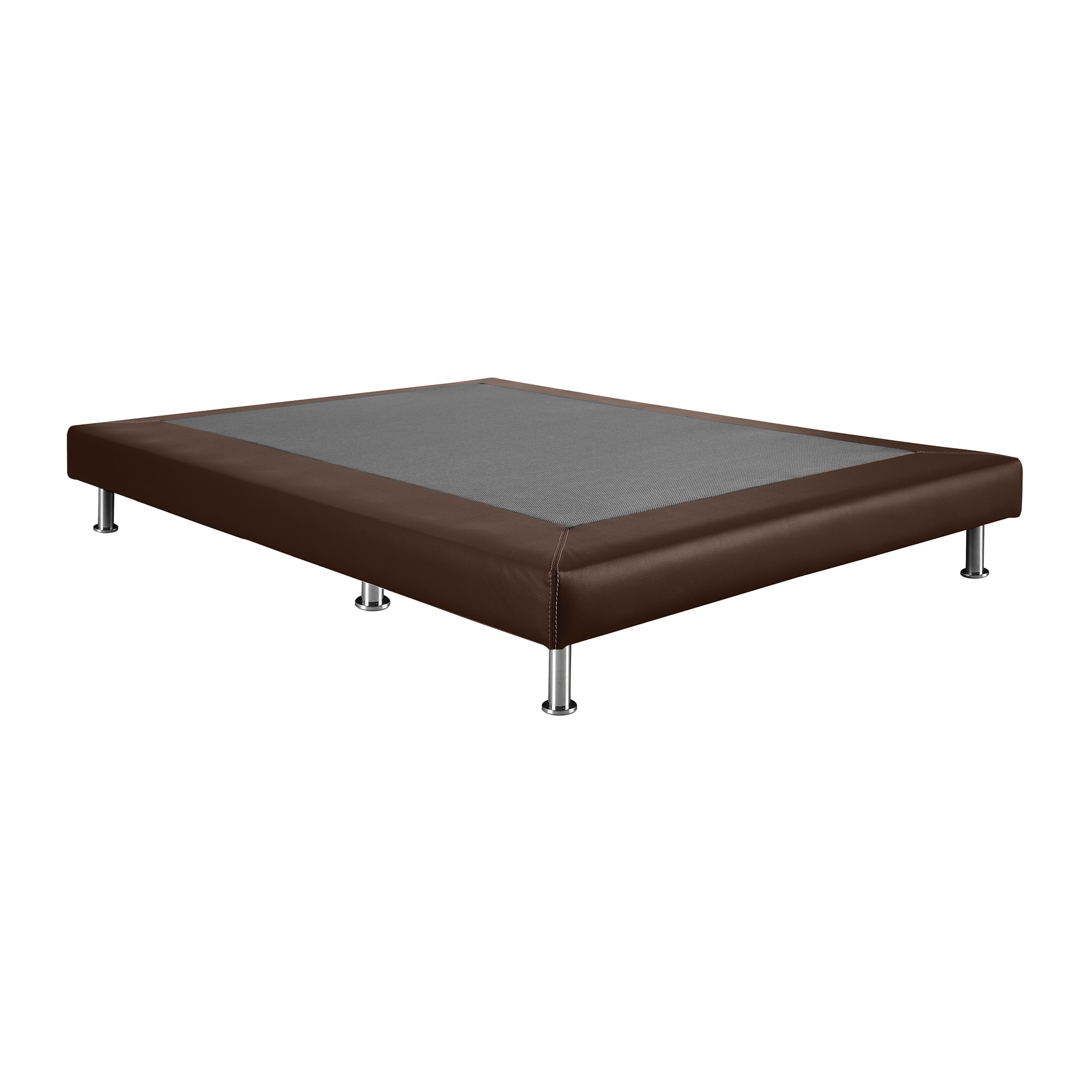 Base tapizada fija Afrodita Relax - Marrón Cama 90 x 190 cm Marrón-1