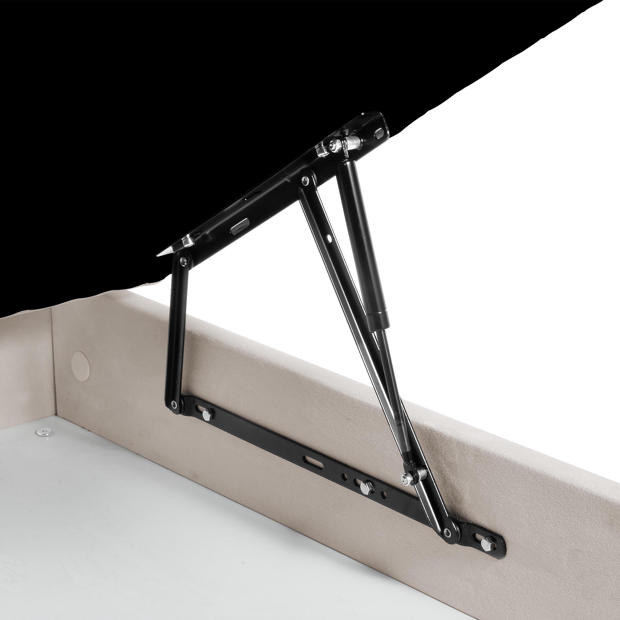 Imagen 3 de Canapé abatible tapizado con patas Turin Magister - Crudo Cama 80 x 190 cm Crudo