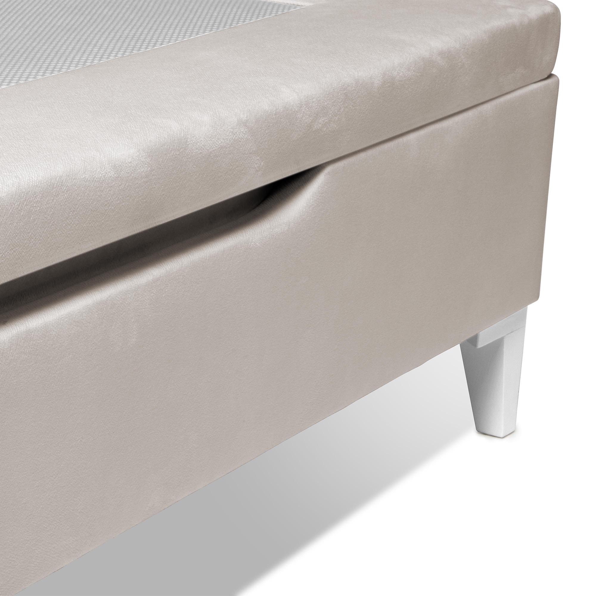 Imagen 4 de Canapé abatible tapizado con patas Turin Magister - Crudo Cama 80 x 190 cm Crudo
