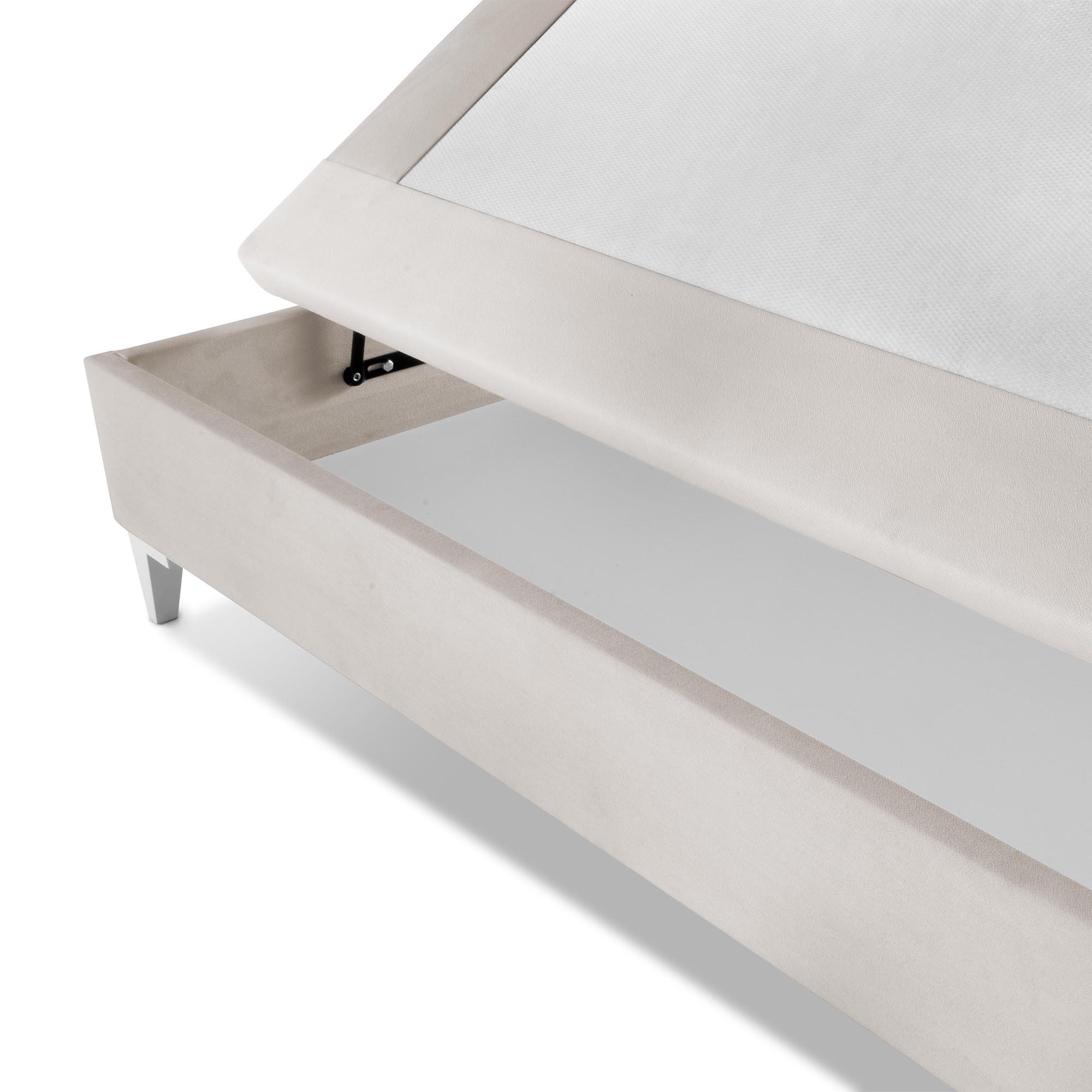 Imagen 5 de Canapé abatible tapizado con patas Turin Magister - Crudo Cama 80 x 190 cm Crudo