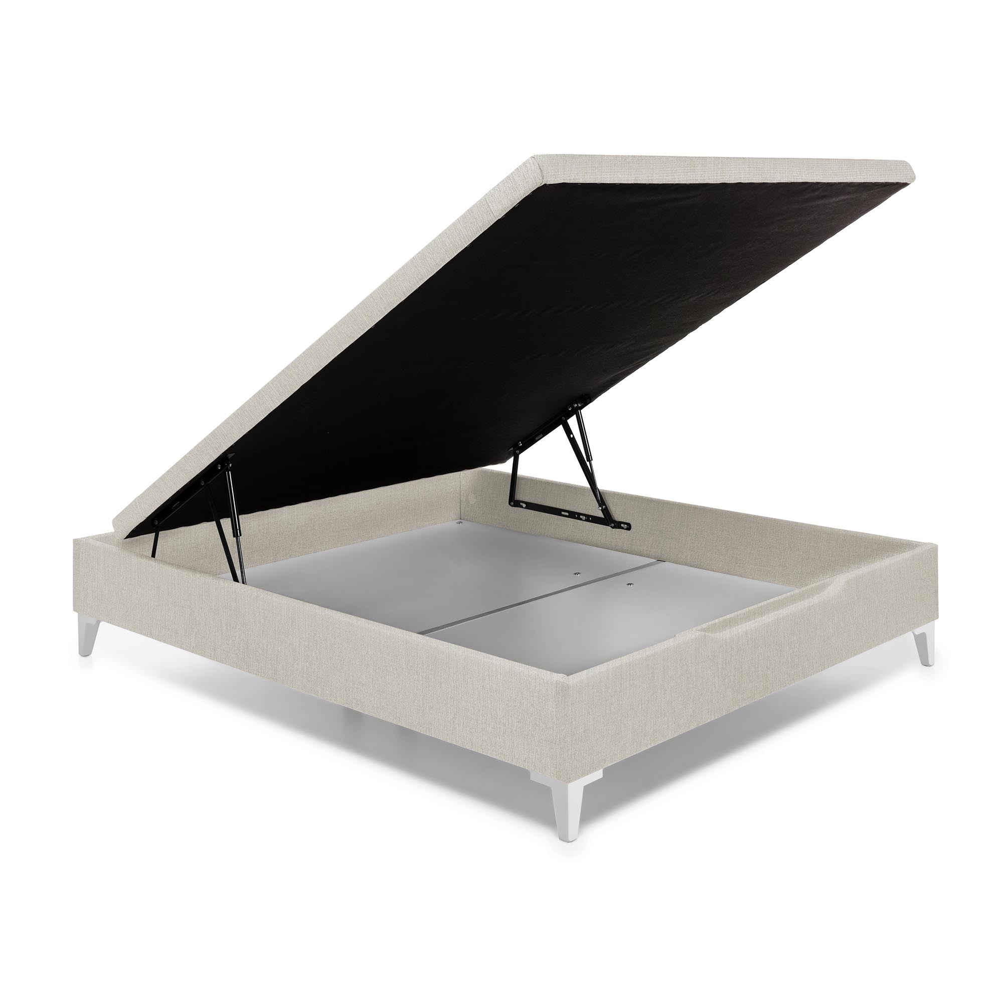 Imagen 1 de Canapé abatible tapizado con patas Turin Magister - Beige Cama 80 x 190 cm Beige