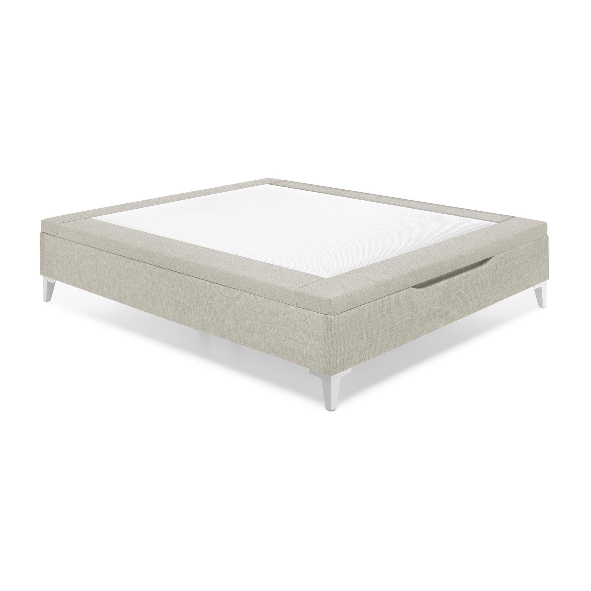 Imagen 2 de Canapé abatible tapizado con patas Turin Magister - Beige Cama 80 x 190 cm Beige