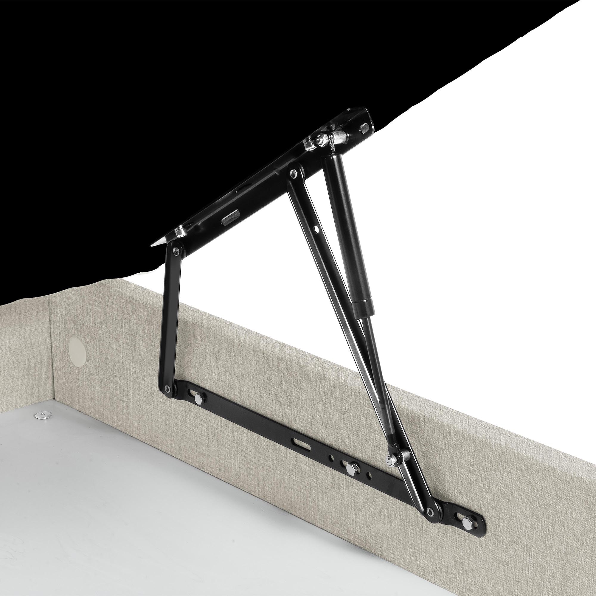 Imagen 3 de Canapé abatible tapizado con patas Turin Magister - Beige Cama 80 x 190 cm Beige