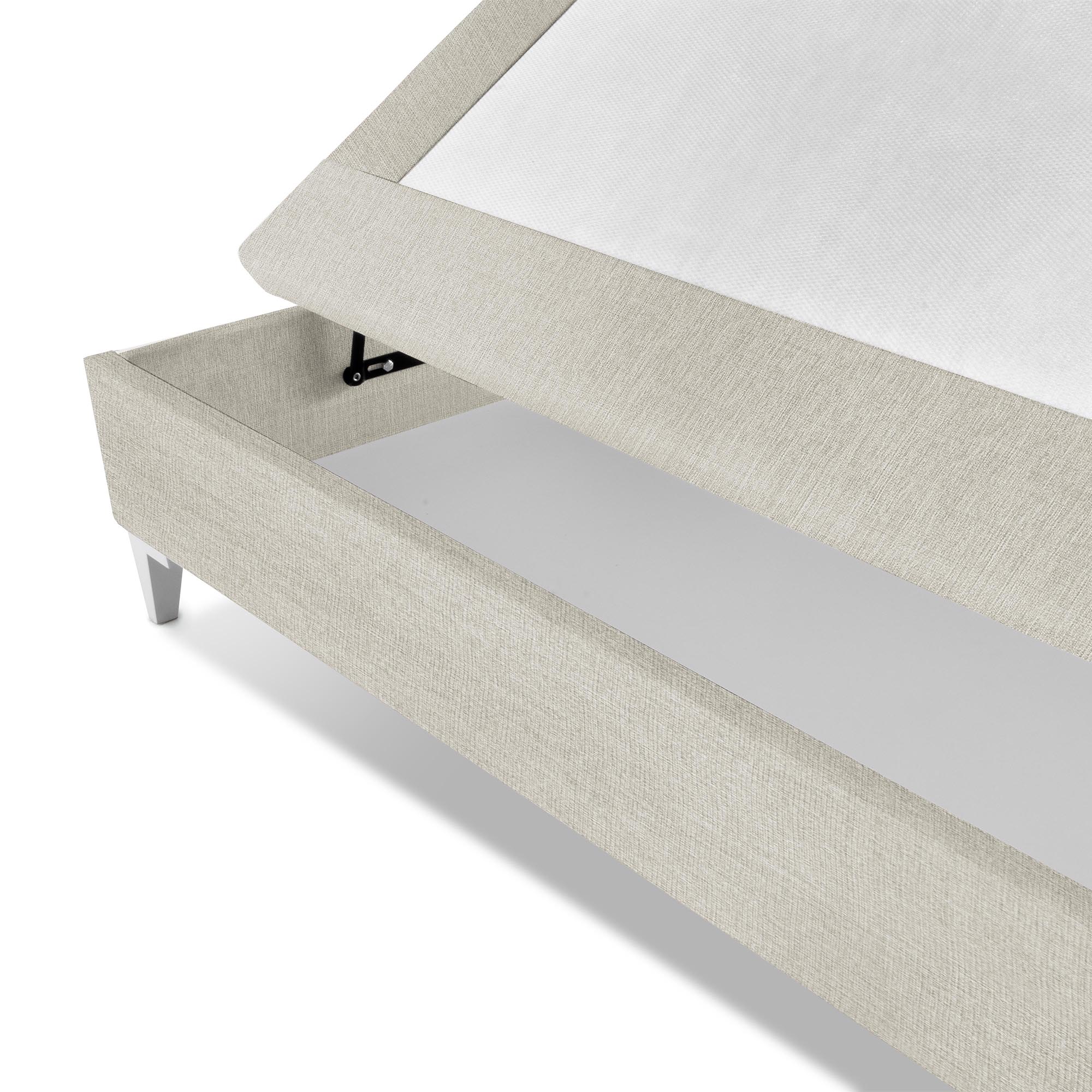 Imagen 5 de Canapé abatible tapizado con patas Turin Magister - Beige Cama 80 x 190 cm Beige