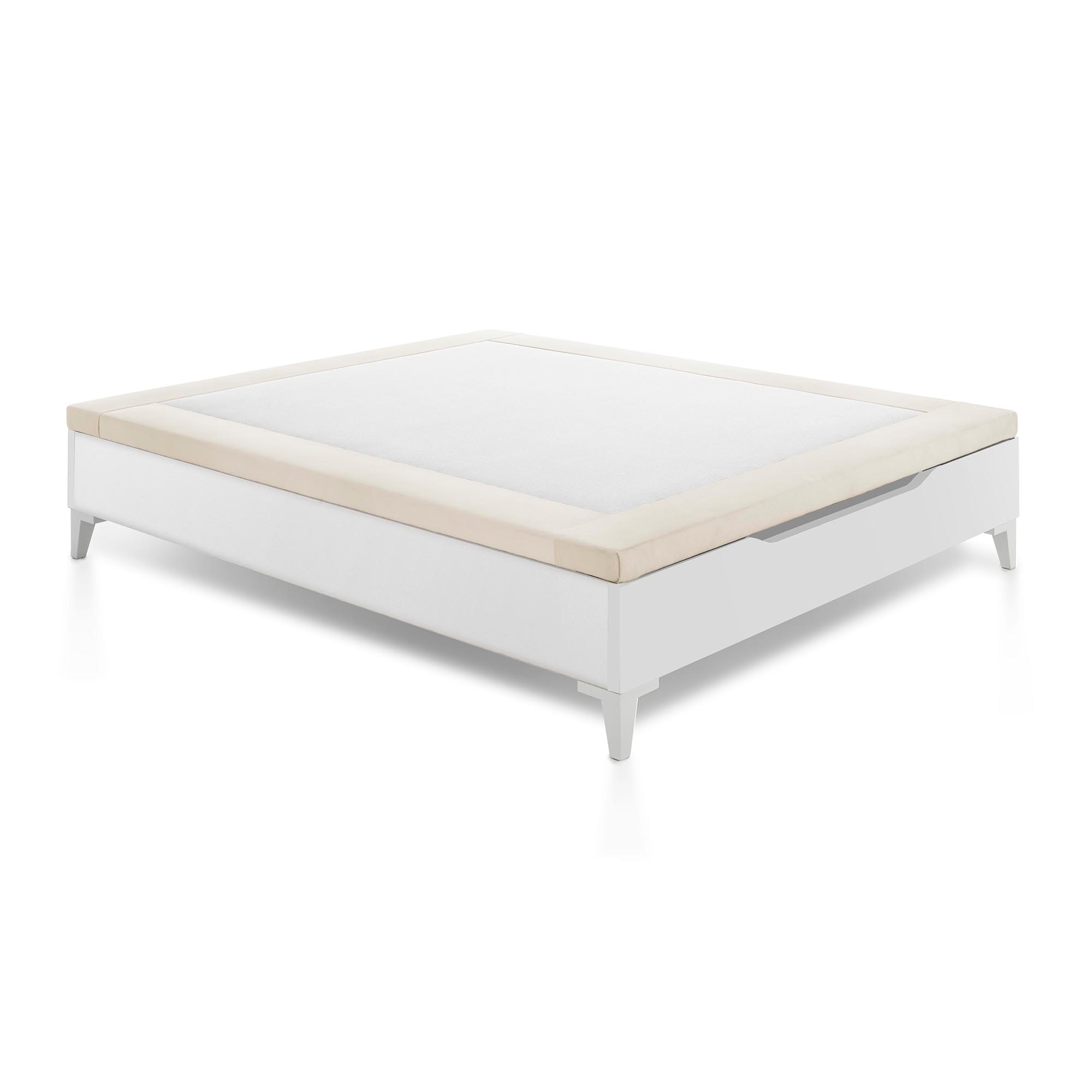 Imagen 2 de Canapé abatible de madera con patas Verona V2 Magister - Blanco Cama 80 x 190 cm Blanco
