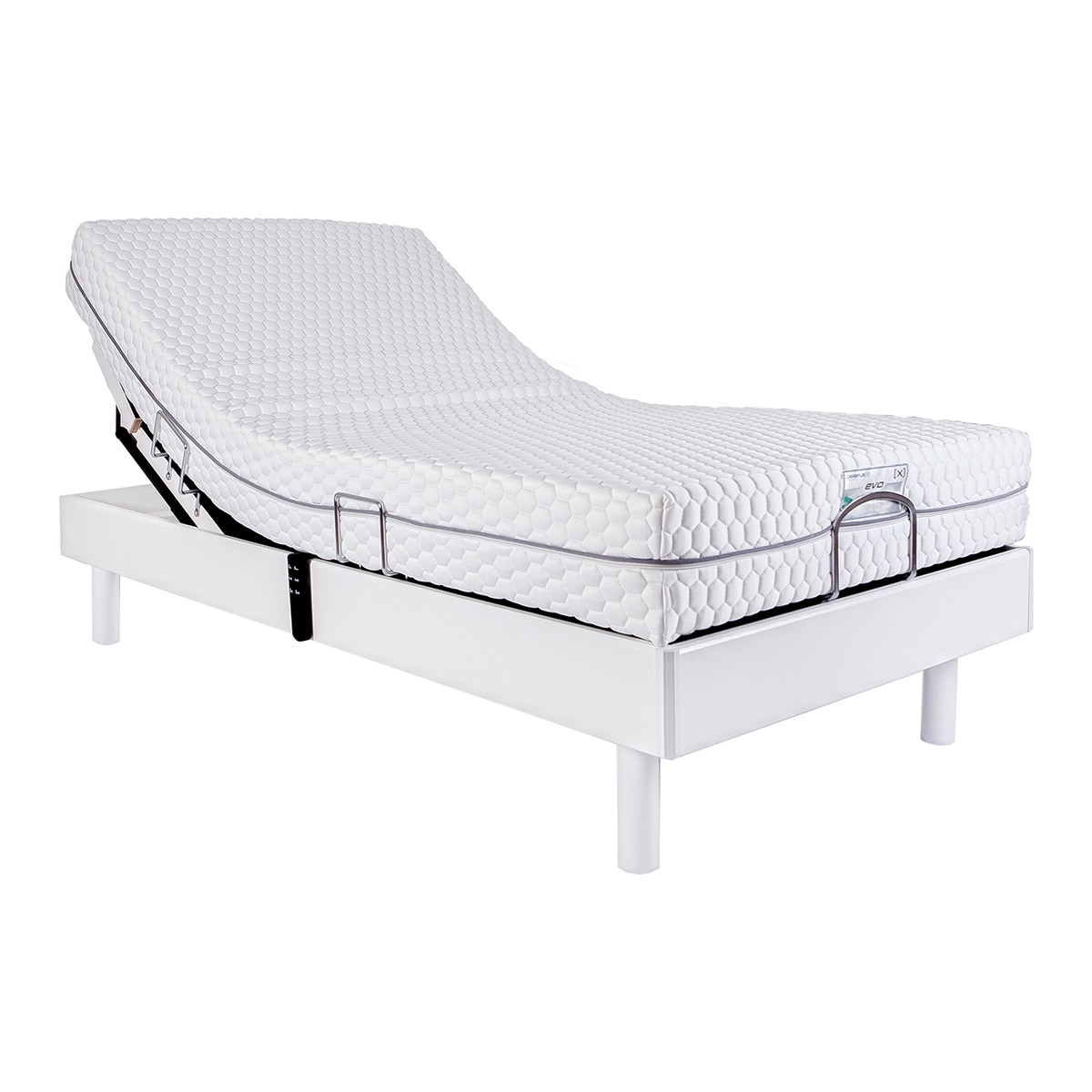 Conjunto colchón de viscoelástica y somier de madera EVO MOTOR 2 Dimaflex - Blanco Cama 105 x 190 cm Blanco-2