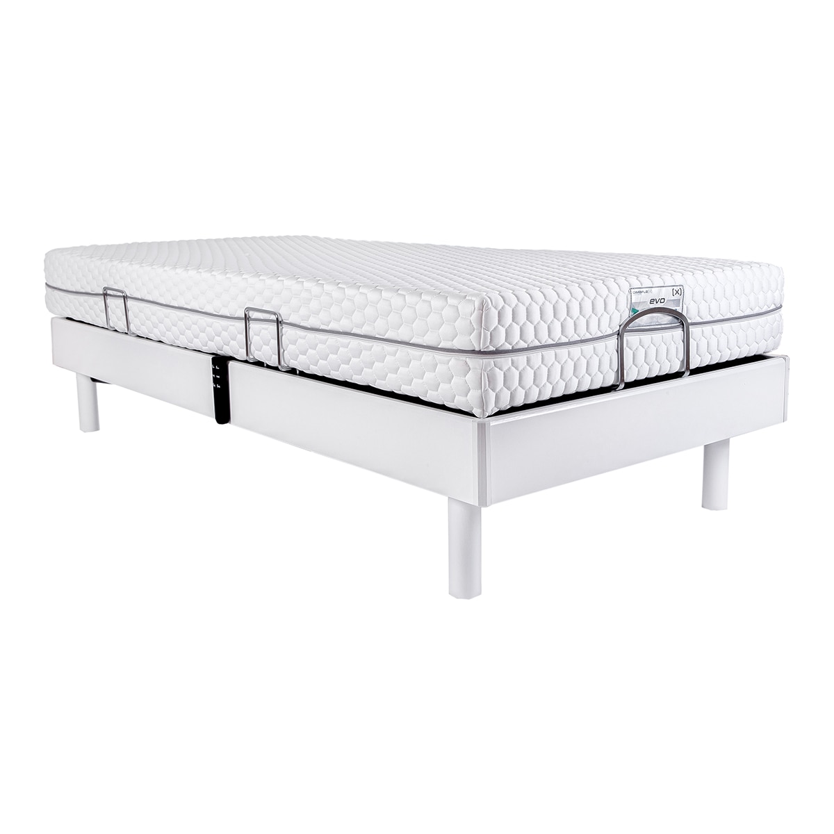 Conjunto colchón de viscoelástica y somier de madera EVO MOTOR 2 Dimaflex - Blanco Cama 105 x 190 cm Blanco-3