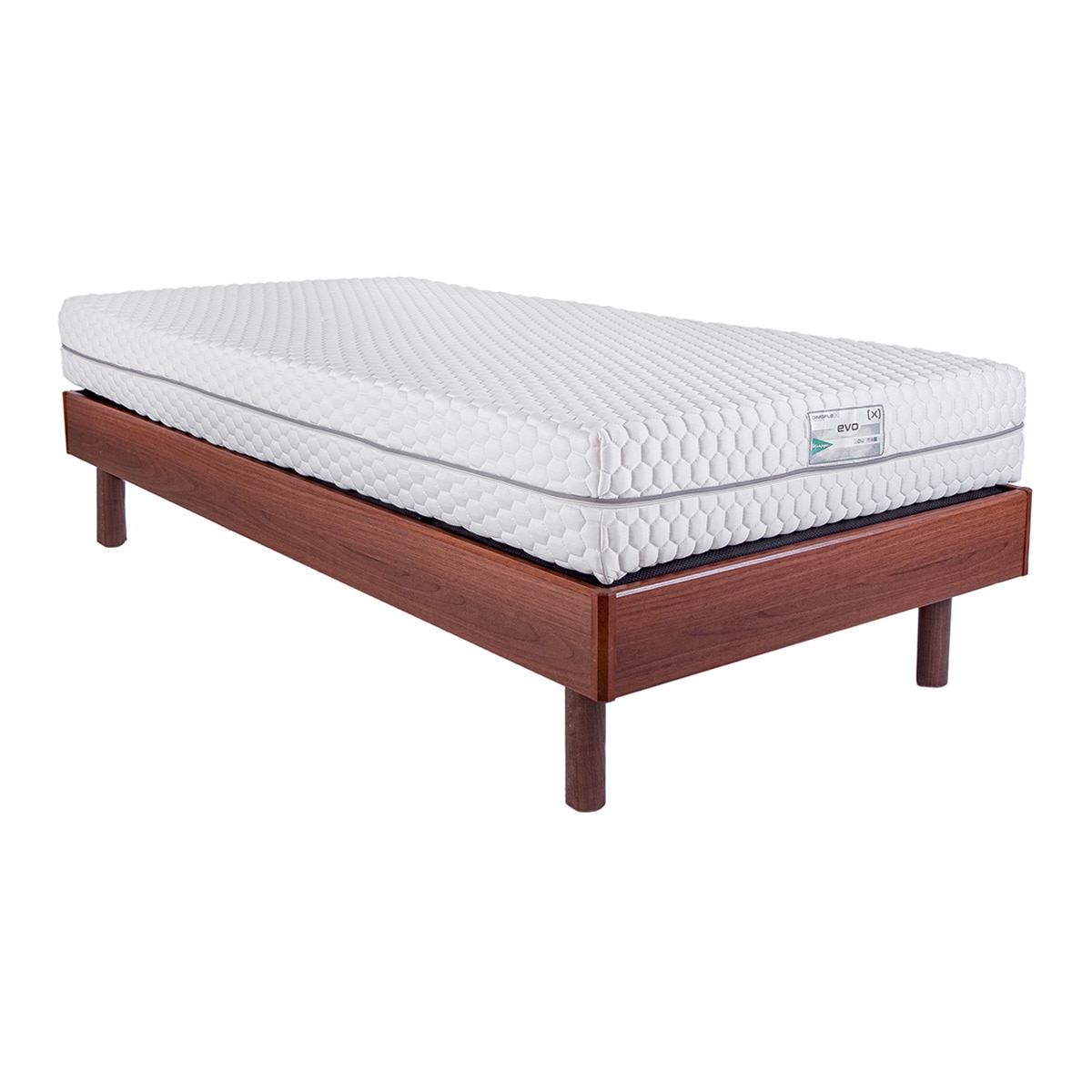 Conjunto colchón de viscoelástica y somier de madera EVO FIJO 2 Dimaflex - Nogal Cama 105 x 190 cm Nogal-1
