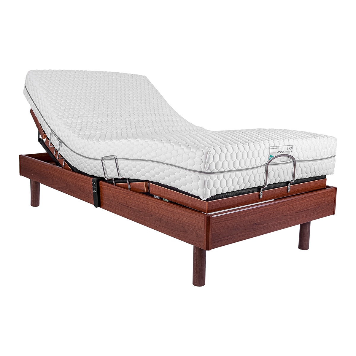 Conjunto colchón de viscoelástica y somier de madera EVO MOTOR 2 Dimaflex - Nogal Cama 105 x 190 cm Nogal-1