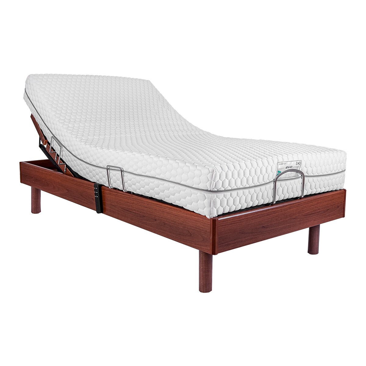 Conjunto colchón de viscoelástica y somier de madera EVO MOTOR 2 Dimaflex - Nogal Cama 105 x 190 cm Nogal-2