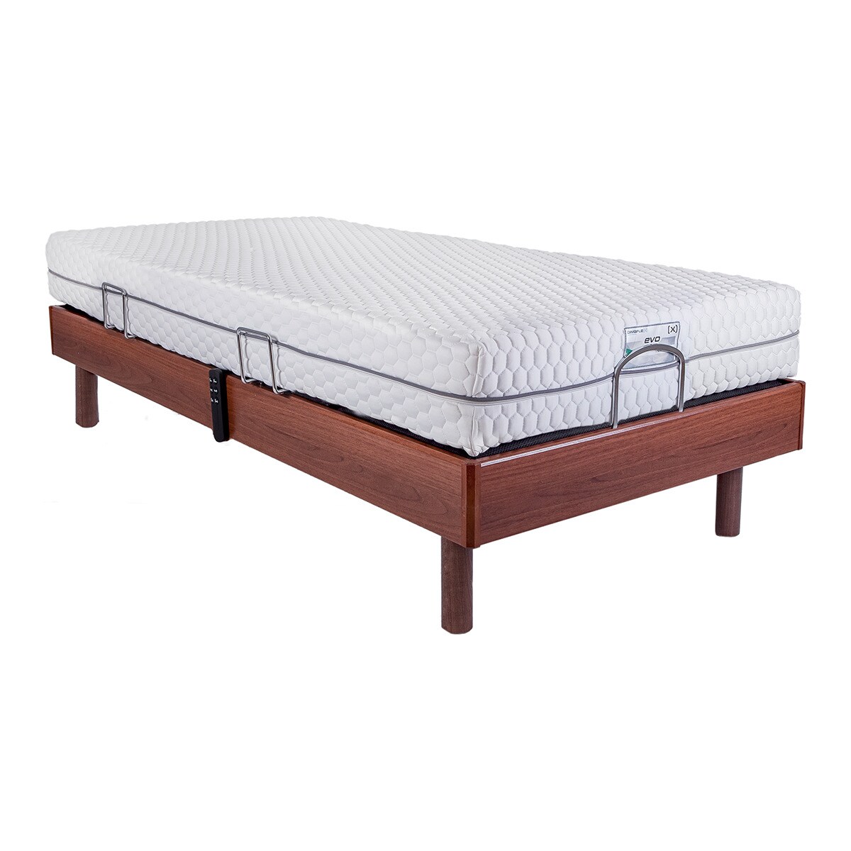Conjunto colchón de viscoelástica y somier de madera EVO MOTOR 2 Dimaflex - Nogal Cama 105 x 190 cm Nogal-3
