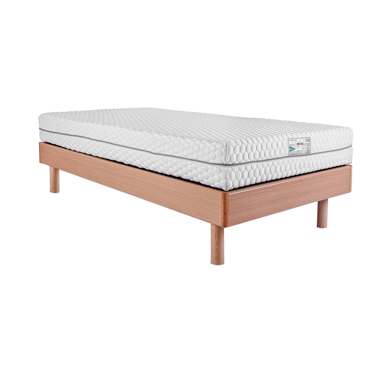 Conjunto colchón de viscoelástica y somier de madera EVO FIJO 2 Dimaflex - Roble Cama 105 x 190 cm Roble-1