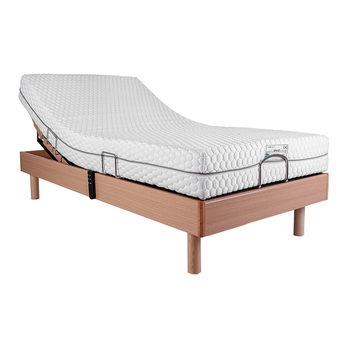 Conjunto colchón de viscoelástica y somier de madera EVO MOTOR 2 Dimaflex - Roble Cama 105 x 190 cm Roble-2