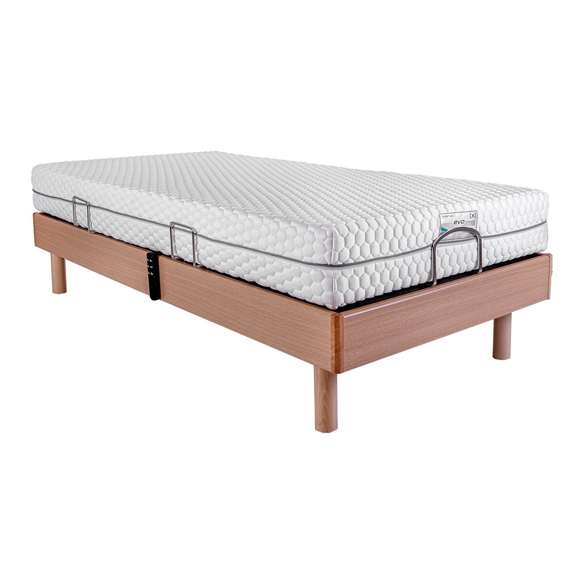 Conjunto colchón de viscoelástica y somier de madera EVO MOTOR 2 Dimaflex - Roble Cama 105 x 190 cm Roble-3